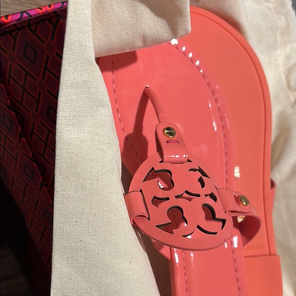 Tory Burch Pink T-Strap Sandals - Picture 3 of 4